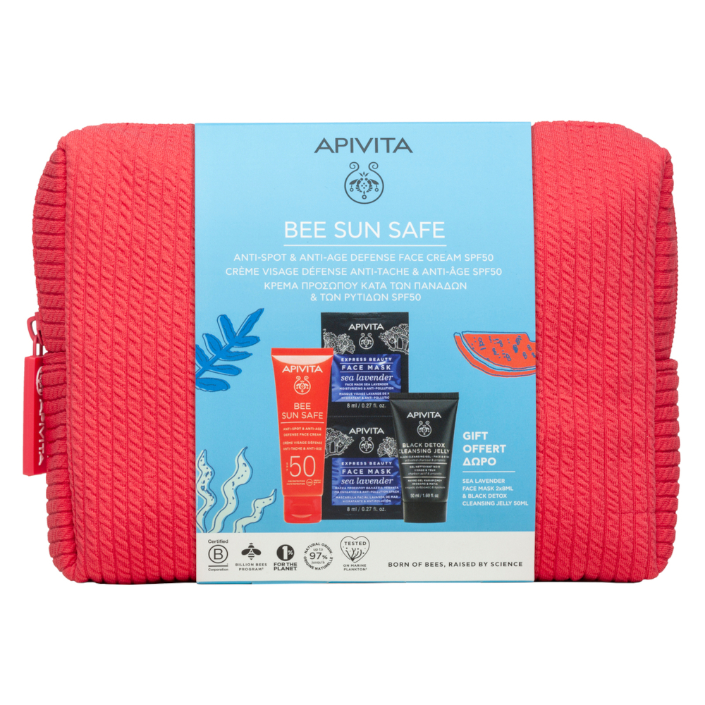 APIVITA - Cofanetto Bee Sun Safe Anti-Spot & Anti-Age Defense Crema Viso Anti-macchie e anti-età SPF50