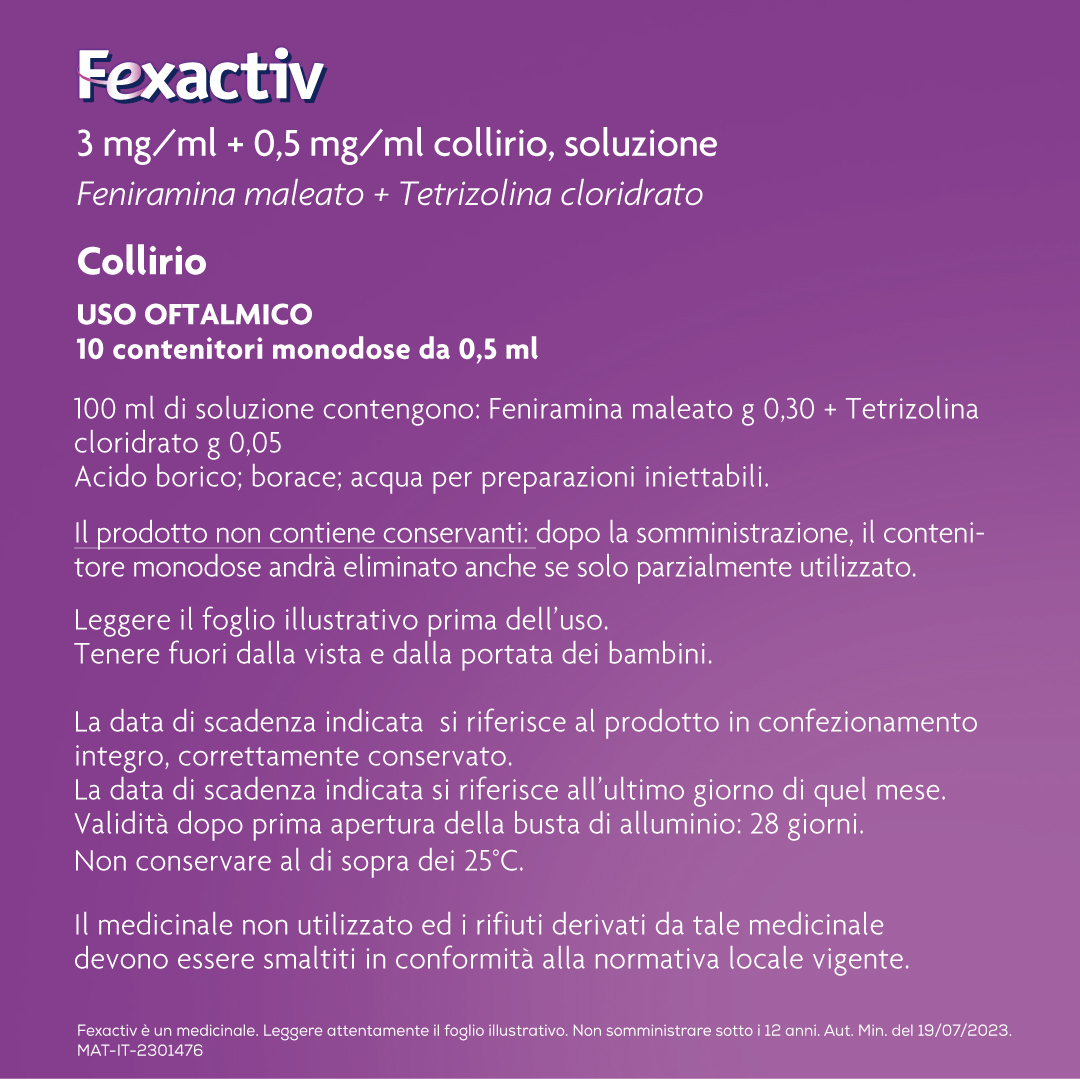 Fexactive collirio - 10 flaconcini da 0,5ml