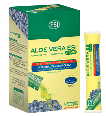 Aloe Vera Succo + Forte con Mirtillo 24 Pocket Drink