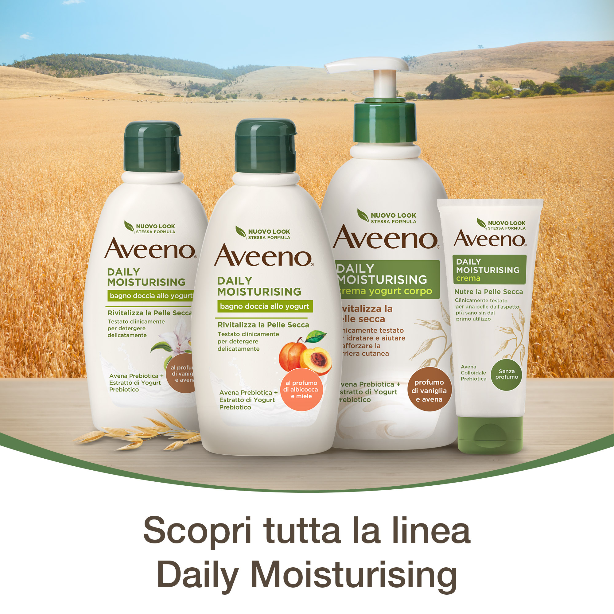 AVEENO CREMA CORPO ALLO YOGURT, AL PROFUMO DI VANIGLIA E AVENA 300ml