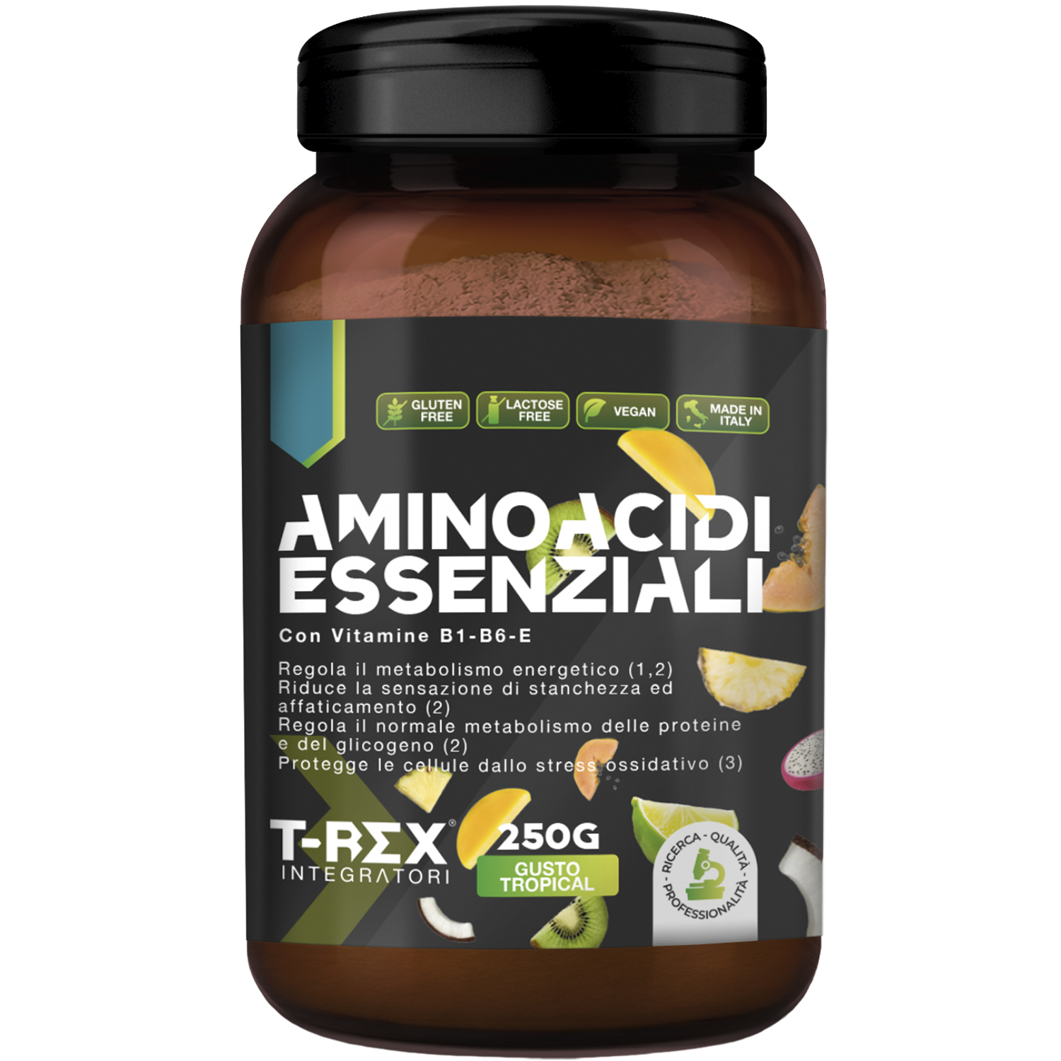 T-Rex Integratori Aminoacidi Essenziali Gusto Tropical 250 g - Integratore Per Gli Sportivi
