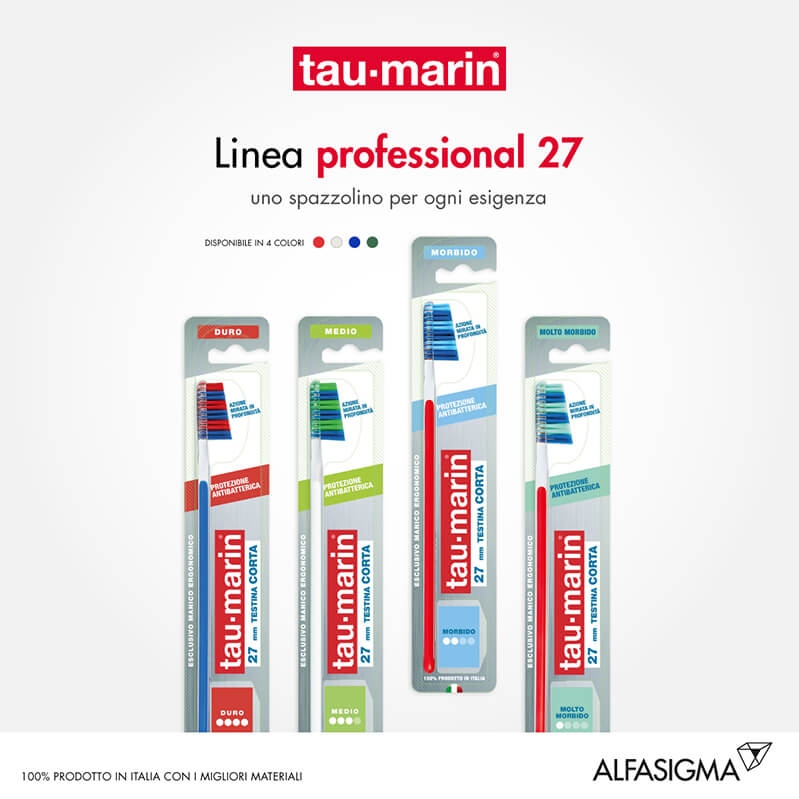 Tau-Marin Spazzolino Professional 27 Setole Morbide Testina Piccola