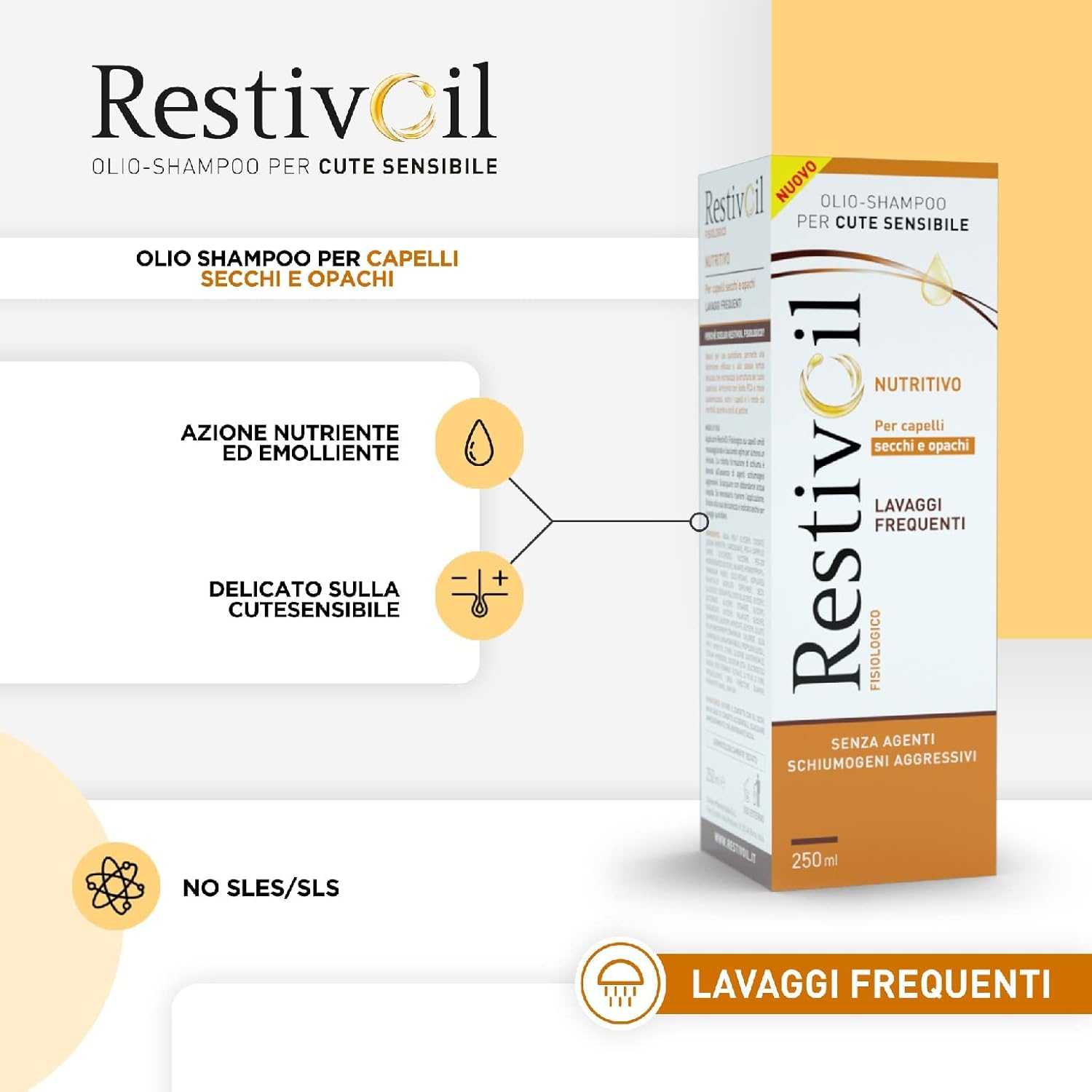 Restivoil Fisiologico Nutritivo Olio Shampoo Capelli Secchi e Opachi 250 ml