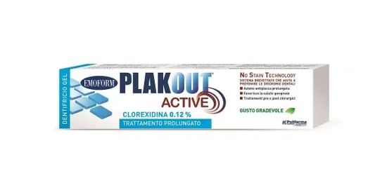 Plak Out Active Dentifricio Clorexidina 0,12% Antiplacca E Antibatterico 75 ml