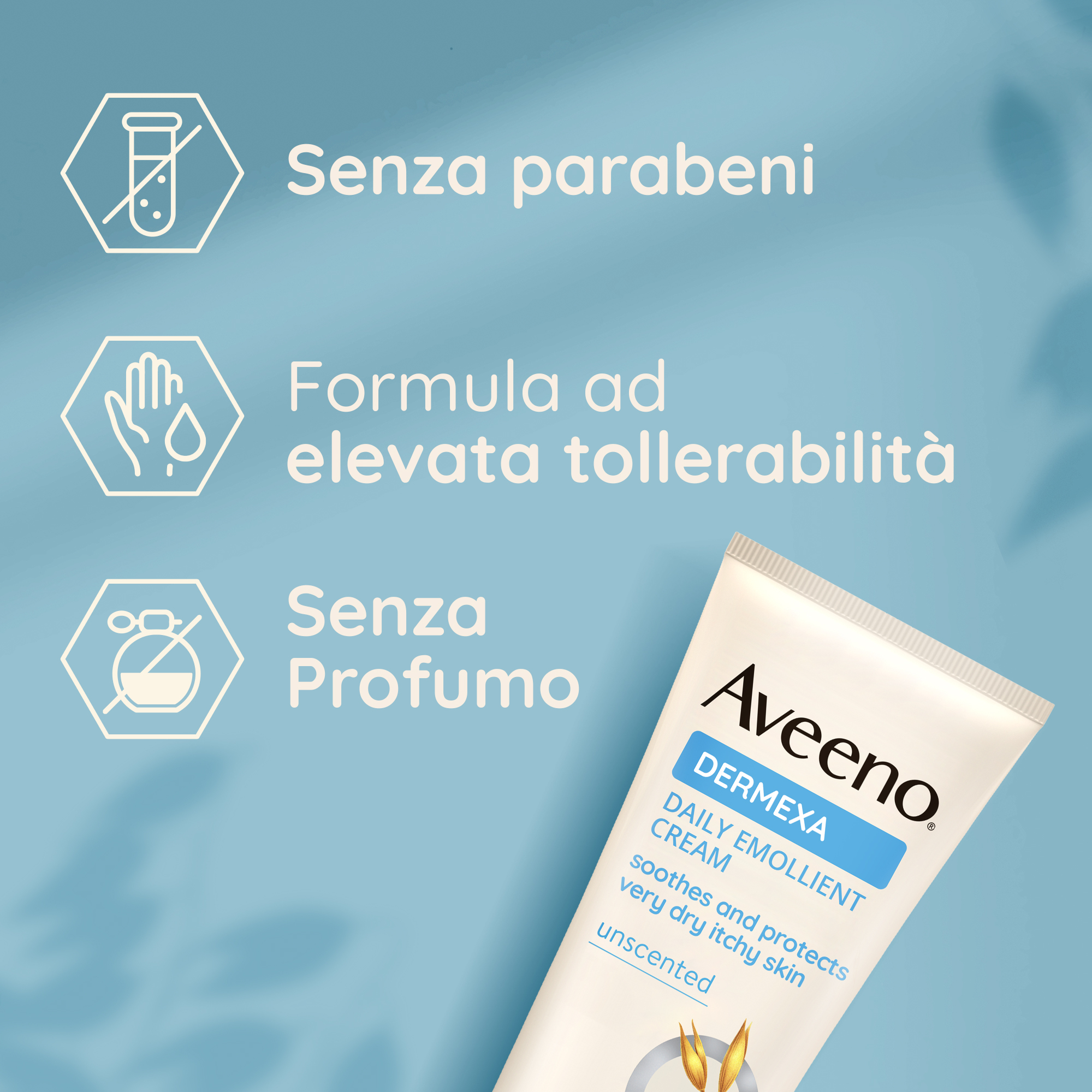 Aveeno Dermexa Crema Emolliente Quotidiana 200 ml, Crema dermatite atopica, pelle secca e sensibile