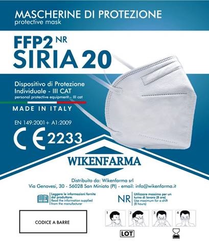 SIRIA 20 MASCHERINA FACC FFP2