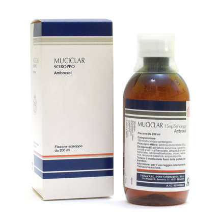 Muciclar Sciroppo 15 mg/5 ml  Ambroxolo cloridrato Tosse 200 ml