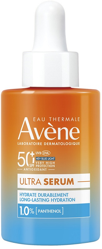 Eau Thermale Avène Ultra Siero SPF50+, Protezione solare viso molto alta,  Idratazione a lungo, 30ml 