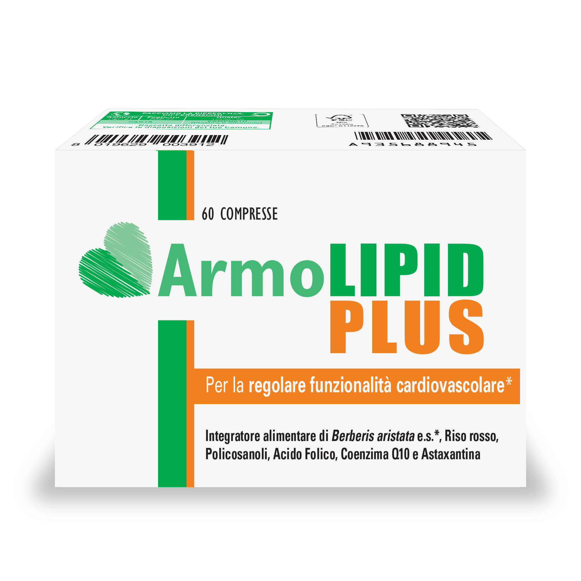 MEDA PHARMA - Armolipid Plus 60 Compresse - Integratore Per Il Colesterolo - Confezione Italiana Originale 
