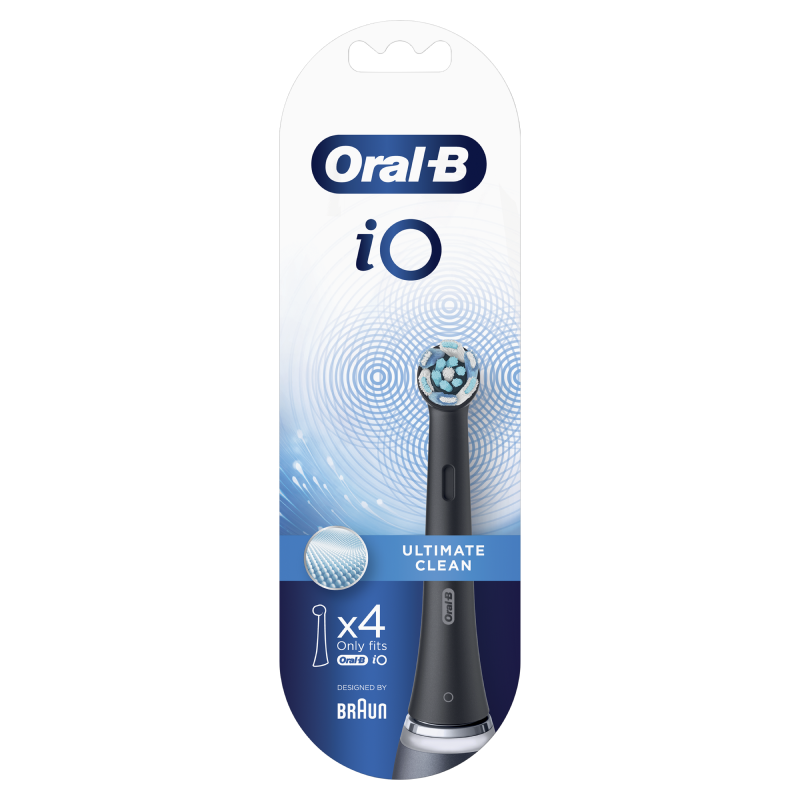 Testine Di Ricambio Nere Oral-B iO Ultimate Clean, 4 Pezzi