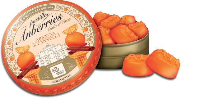 Anberries Gola e Voce Pastiglie Arancia & Cannella 55 g