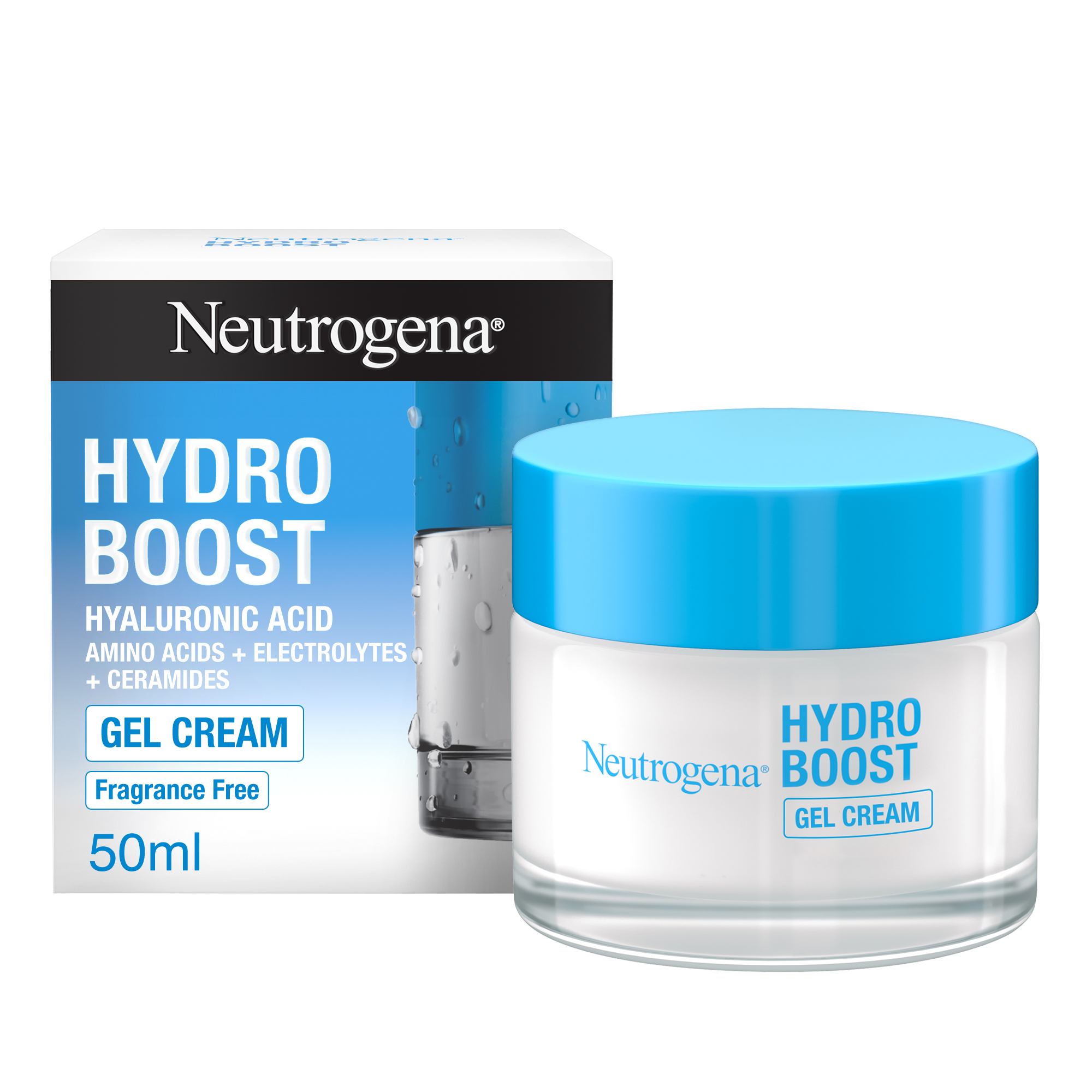 Neutrogena Hydro Boost Crema Gel 50 ml, Crema idratante viso con Acido Ialuronico per pelle secca