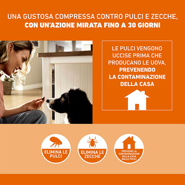 FRONTPRO x3 Compresse Masticabili Antiparassitario Per Cani (10-25Kg) Contro Pulci e Zecche