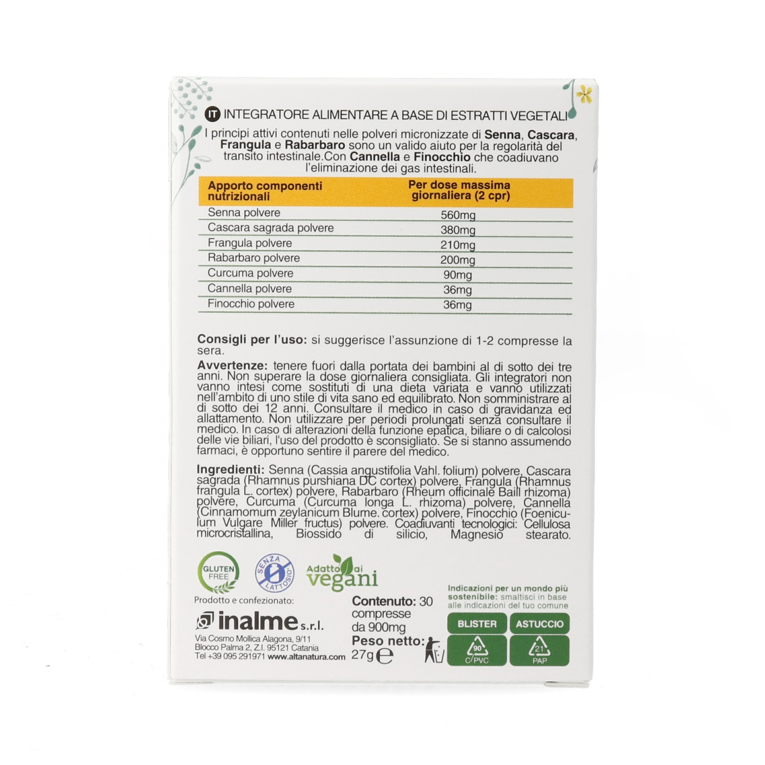 Levior Forte benessere del transito intestinale e digerente 30 compresse