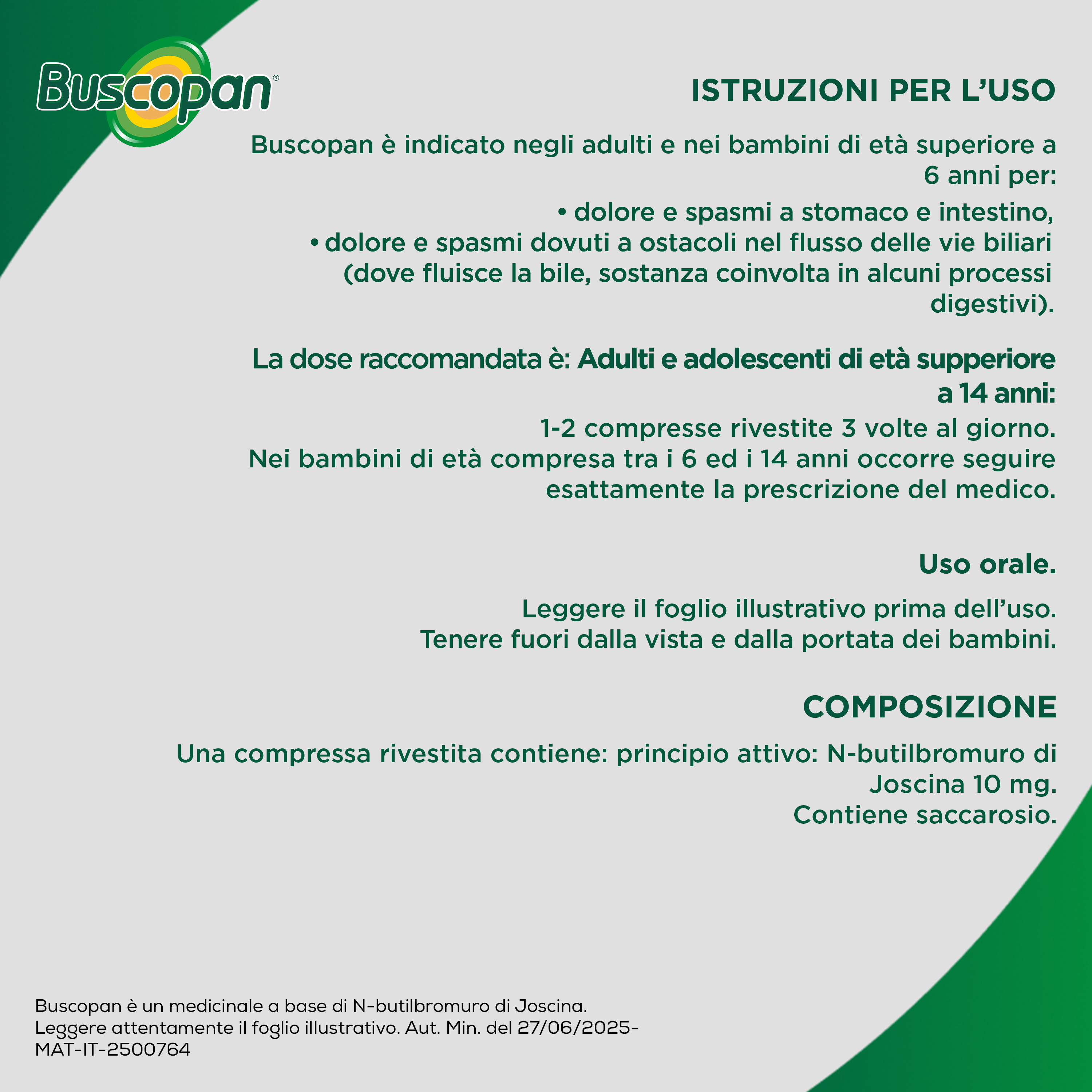 Buscopan Contro Mal di Pancia, Dolori e Crampi Addominali, 40 Compresse Rivestite