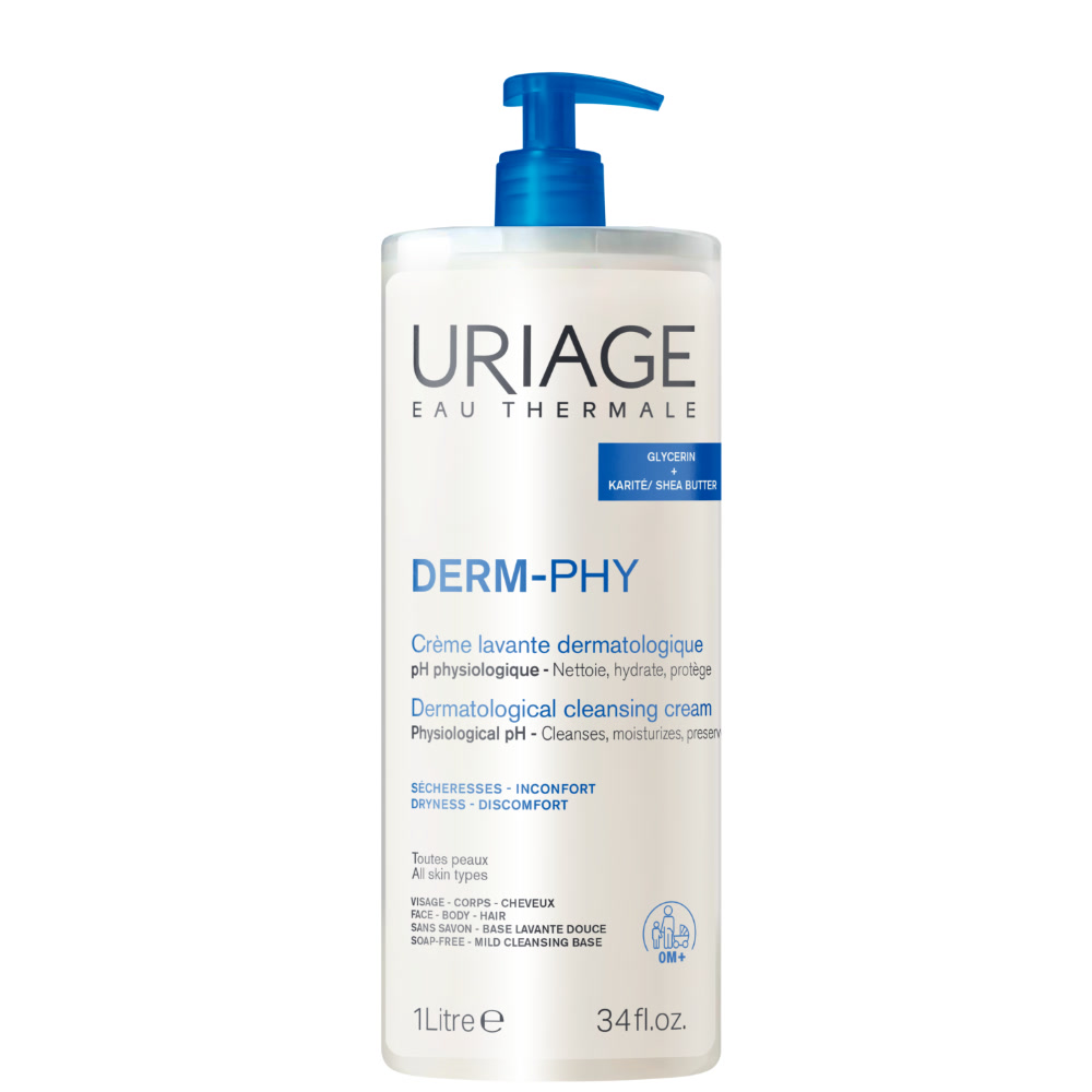 ​​Uriage Derm-Phy Crema Lavante Dermatologica Viso E Corpo Per Pelle Sensibile 1 Litro