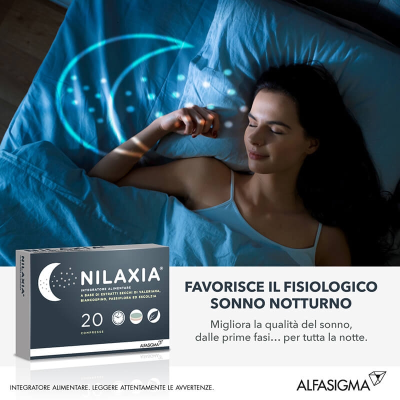 Nilaxia Integratore Per il Sonno Valeriana e Biancospino 20 Compresse 