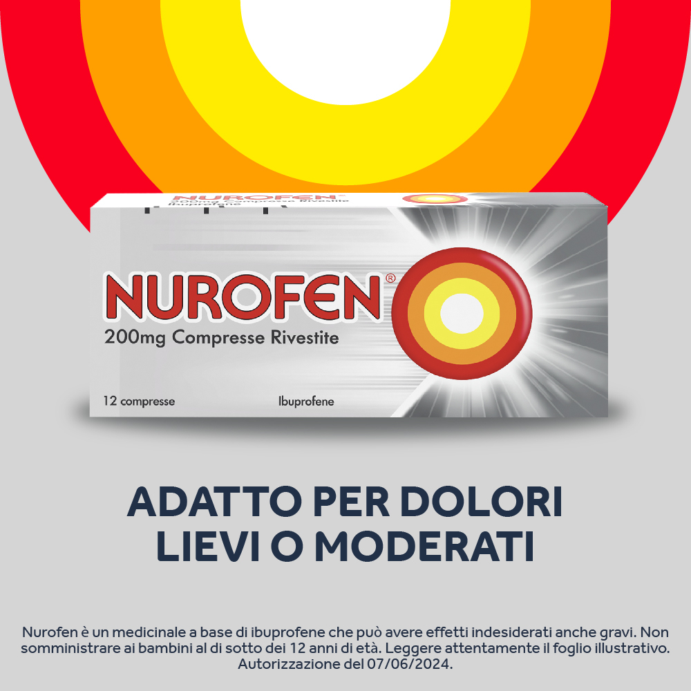 NUROFEN 200MG 12 CPR  ibuprofene funzione antinfiammatoria e antidolorifica contro febbre, mal di testa,  dolori muscolari e articolari