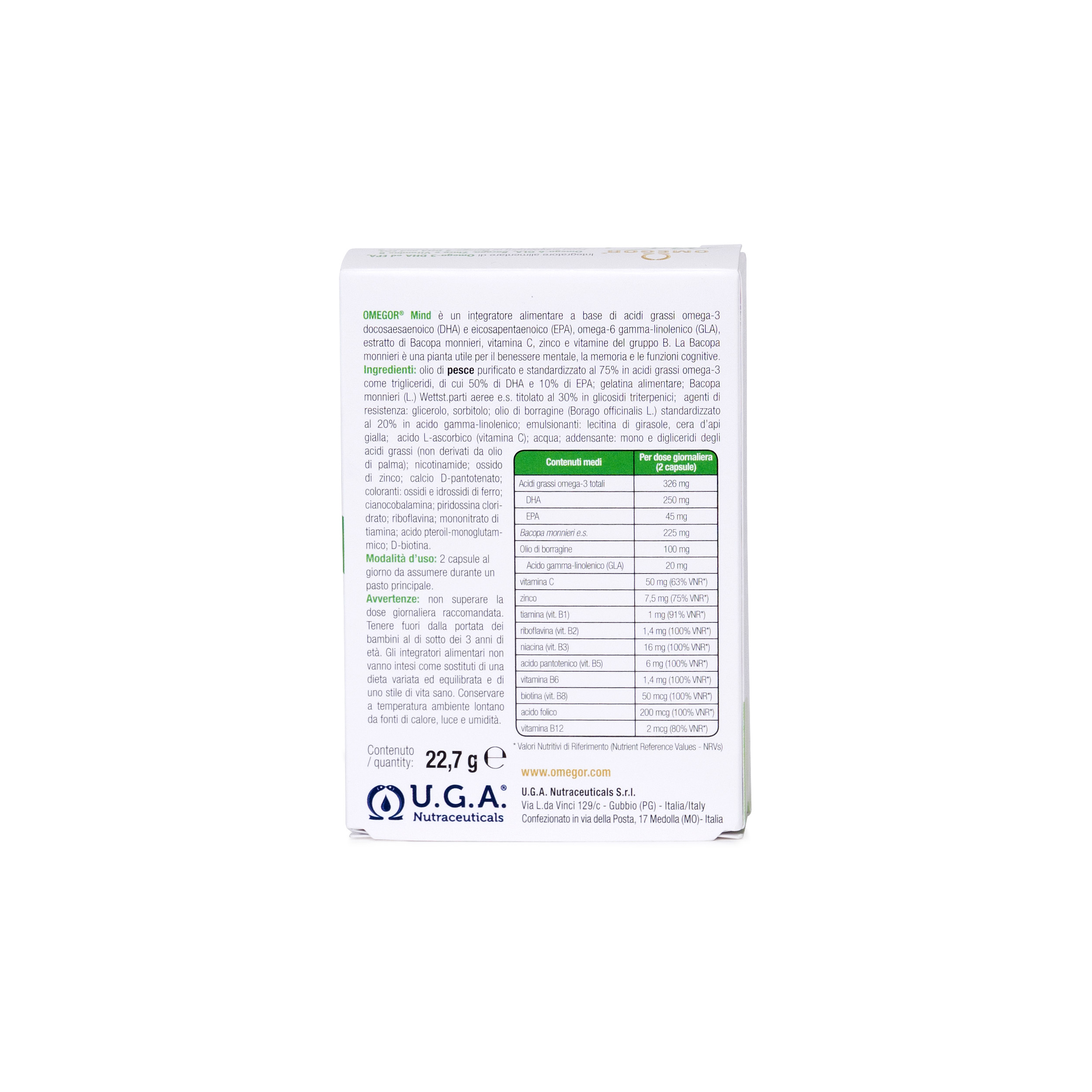 Omegor Mind - Integratore per la memoria e le funzioni cognitive - 30 perle
