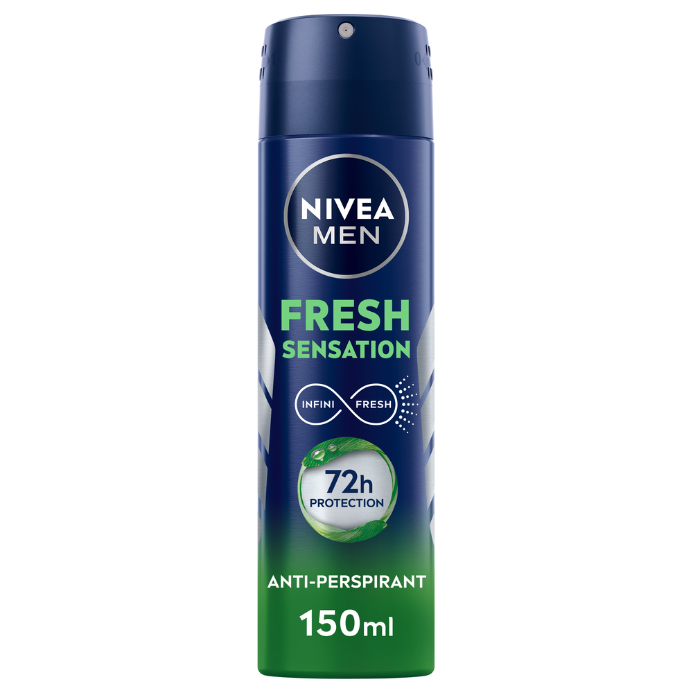 Nivea Men Fresh Sensation Deodorante Spray 150 ml, Deodorante uomo spray per una protezione 72h