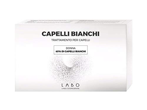 Capelli Bianchi Labo - 60% di capelli bianchi donna - Trattamento da 1 mese - 20 fiale