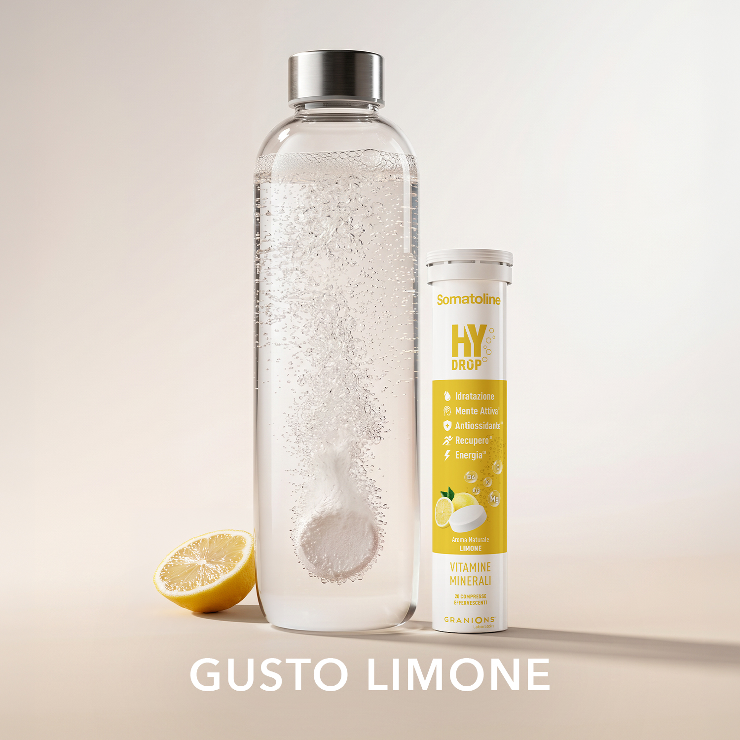 Somatoline SkinExpert Hydrop 20 Compresse Effervescenti Gusto Limone - Integratore Per Il Metabolismo Energetico