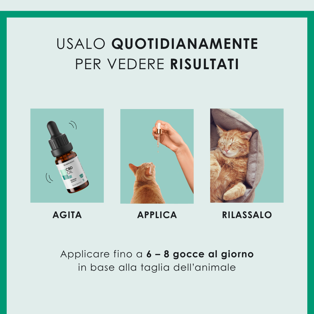 Eusphera CBD Oil Cat - Olio Calmante Naturale Per Gatti 10 ml
