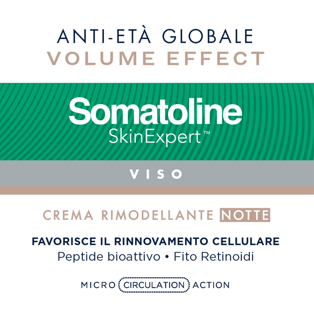 Somatoline SkinExpert, Volume Effect Crema Viso Notte 50 ml, Trattamento Viso   Rimodellante,  Biopeptidi   50ml