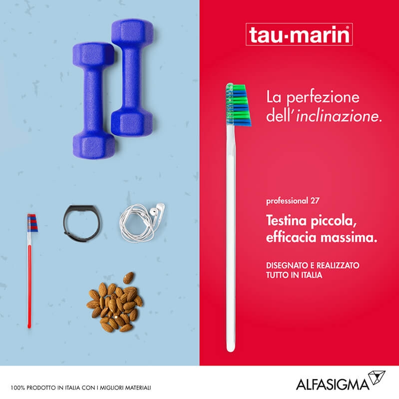 Tau-Marin Spazzolino Professional 27 Setole Medie Testina Piccola