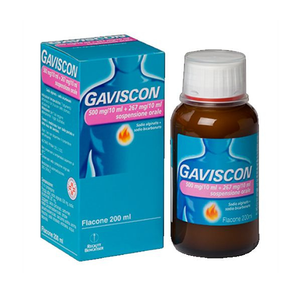 GAVISCON sciroppo SOSPENSIONE ORALE FLACONE DA 200 ml 500MG+267MG/10ML  