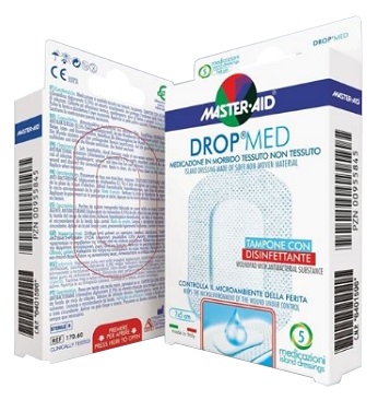 Master Aid Drop Medicazione in morbido tessuto non tessuto 10,5x25cm 3 pezzi