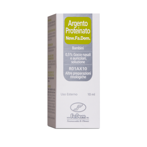 Argento Proteinato New Fadem  0,5% Gocce Nasali e Auricolari Bambini 10 ml