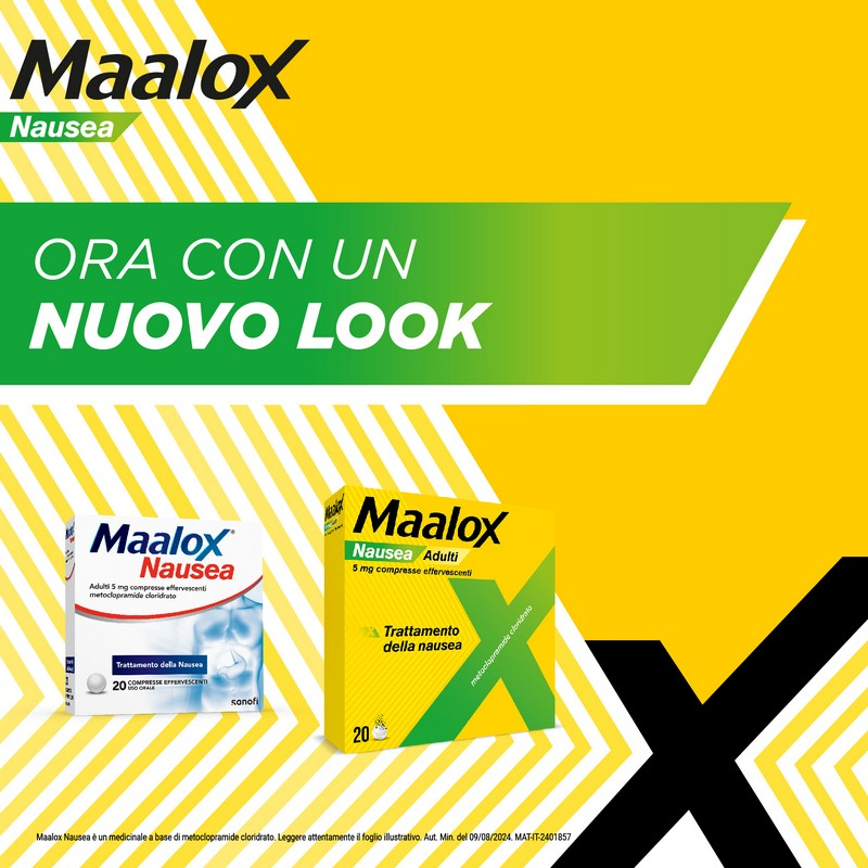 Maalox Nausea, trattamento della nausea, 20 cpr effervescenti