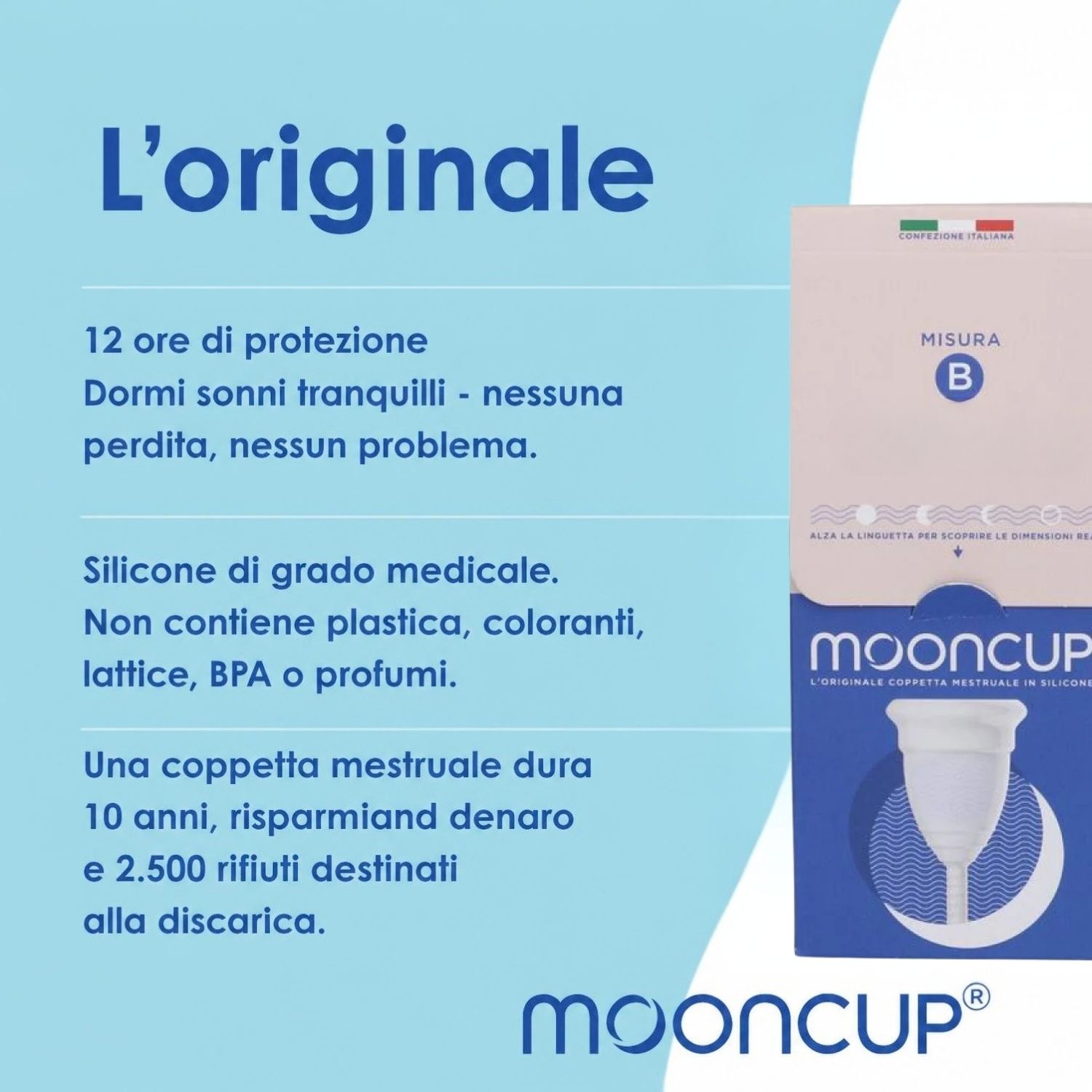Mooncup Coppetta mestruale in silicone medicale taglia B