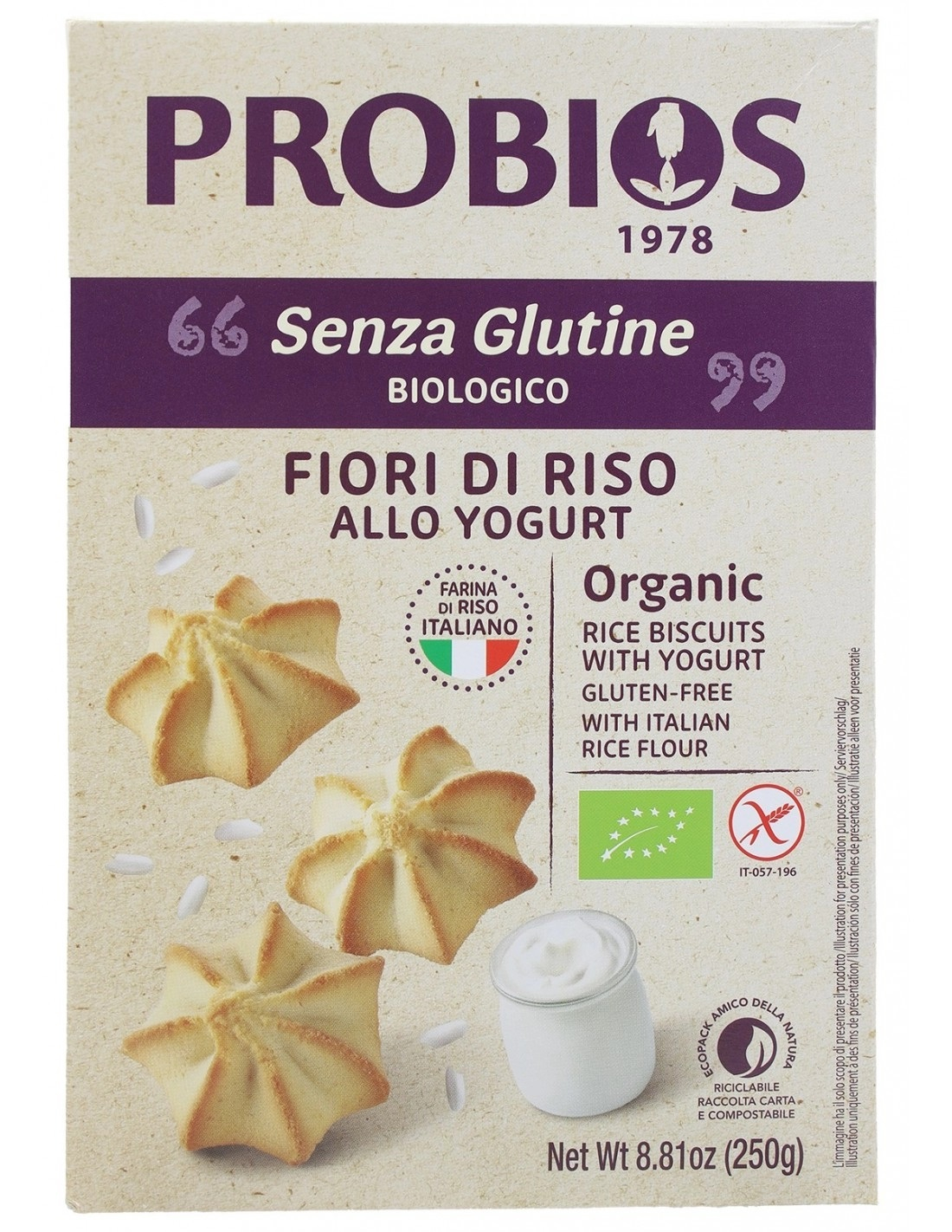 Rice&Rice Fiori Di Riso Allo Yogurt Biologico 250 g