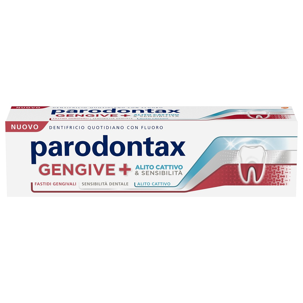 Parodontax Gengive+ Dentifricio Fastidi Gengivali Denti Sensibili Alito Cattivo Extra Fresh 75ml 