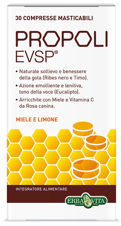 Erba Vita Propoli Adulti Integratore per la Gola 30 Compresse