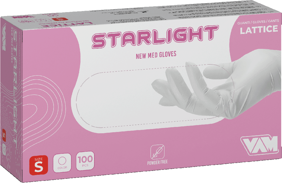 GUANTI LATTICE Senza Polvere taglia L 100PZ