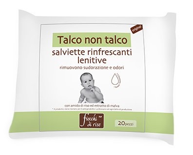 Fiocchi di Riso Talco non Talco Salviette rinfrescanti lenitive 20 pezzi