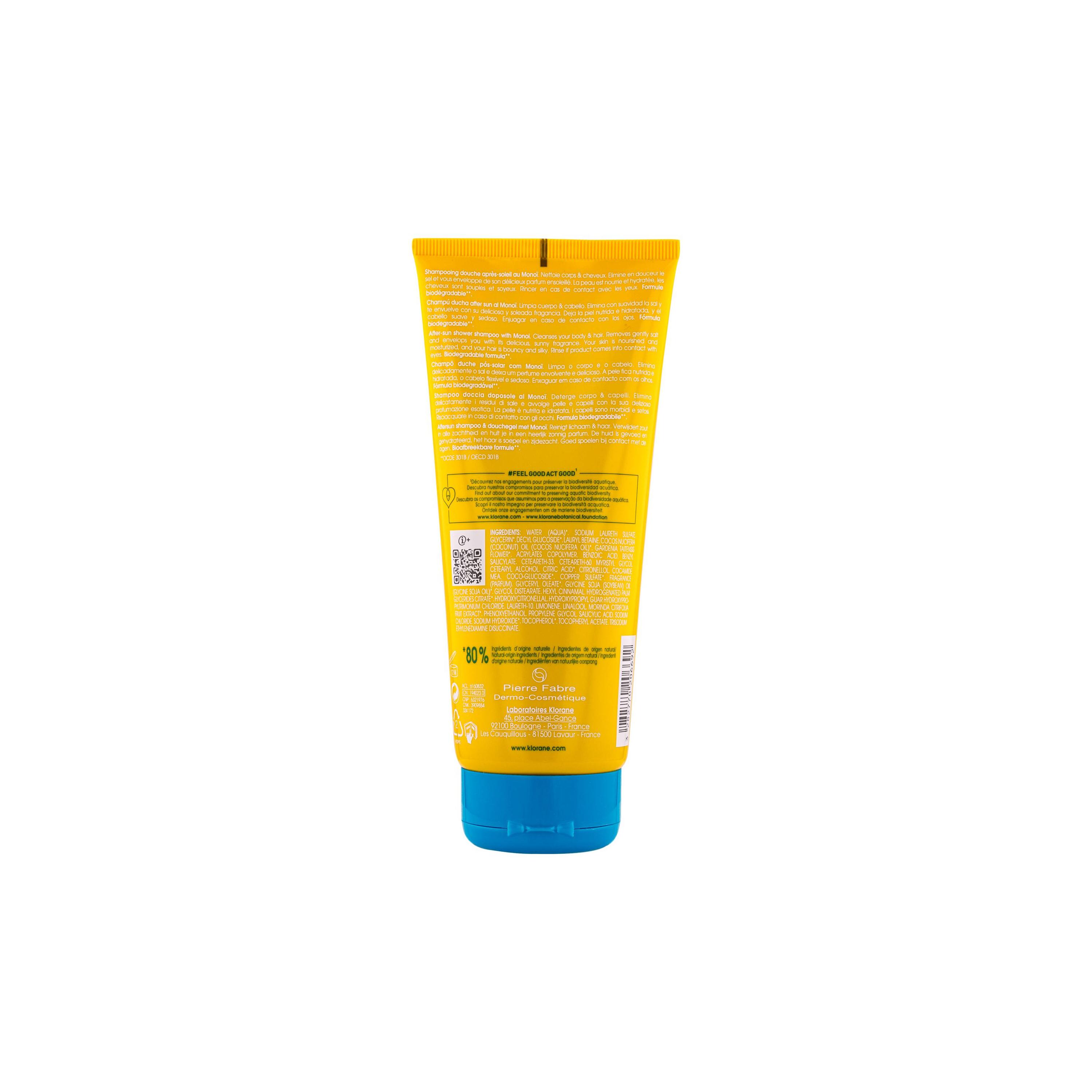 Klorane - Shampoo Doccia Doposole Al Monoï Per Corpo E Capelli 200 ml
