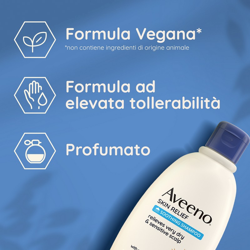 Aveeno Skin Relief Shampoo Lenitivo Per Prurito, Shampoo lenitivo e antiprurito, Shampoo delicato all'Avena per cute irritabile, Shampoo cute secca e sensibile ad alta tollerabilità, 300 ml
