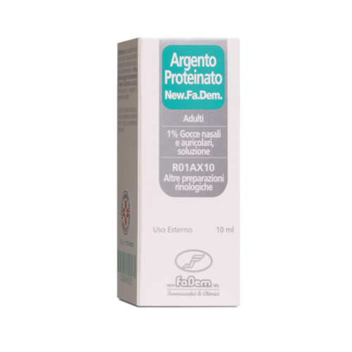 Argento Proteinato New Fadem  2% Gocce Nasali e Auricolari 10 ml