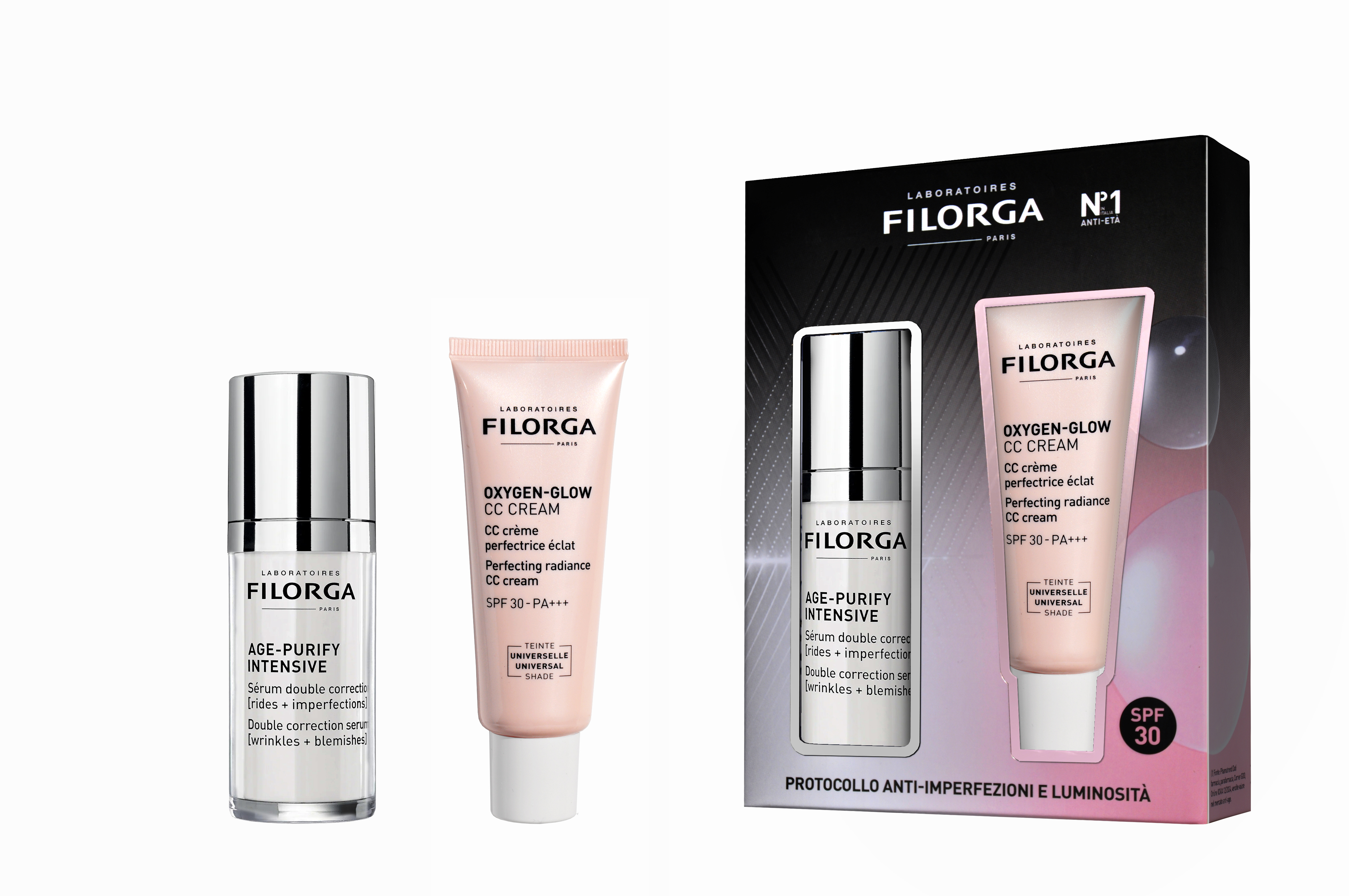 FILORGA COFANETTO AGE-PURIFY-INTENSIVE + OXYGEN-GLOW CC CREAM - cofanetto anti-imperfezioni e luminosità