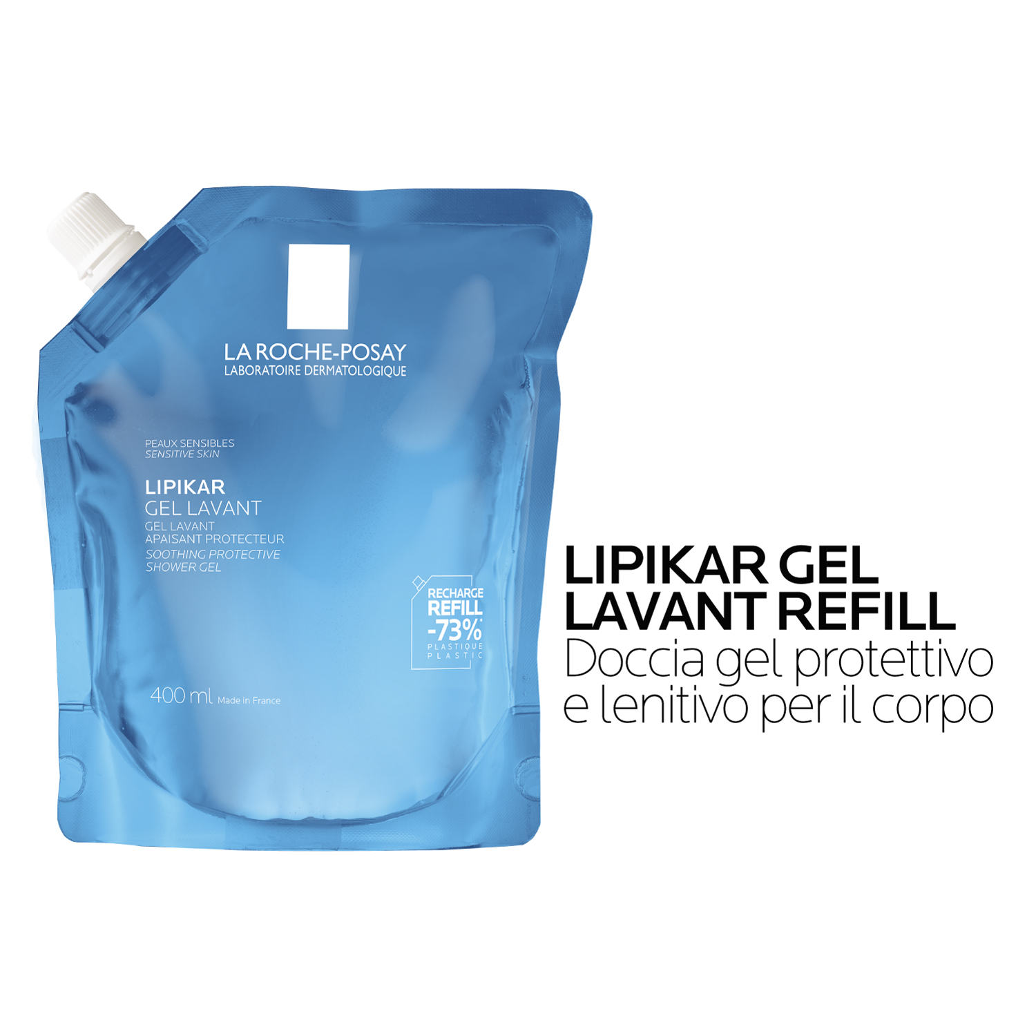La Roche-Posay Lipikar - Gel Lavant Gel Doccia Detergente Delicato Per Pelle Secca E Sensibile Eco-Ricarica 400 ml