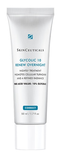 SkinCeuticals Glycolic 10 Renew Overnight - Fluido notte che promuove il turnover cellulare e dona luminosità alla pelle con Acido Glicolico 50ml