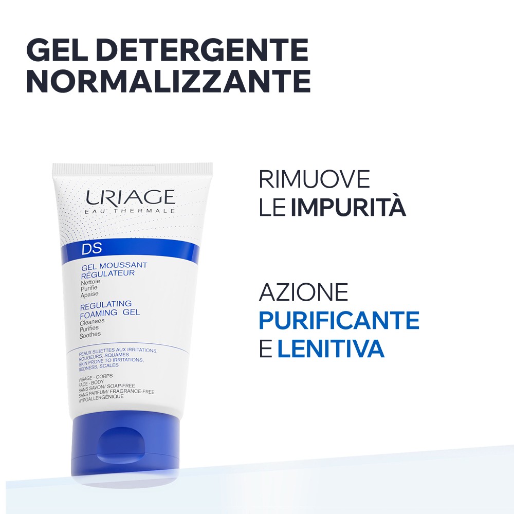 Uriage D.S. - Gel Detergente Normalizzante Per Dermatite Seborroica Viso E Corpo 150 ml