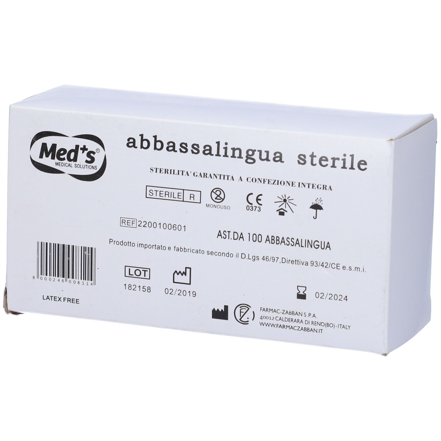 Med's Abbassalingua Legno A Spatola Confezione 100 Pezzi