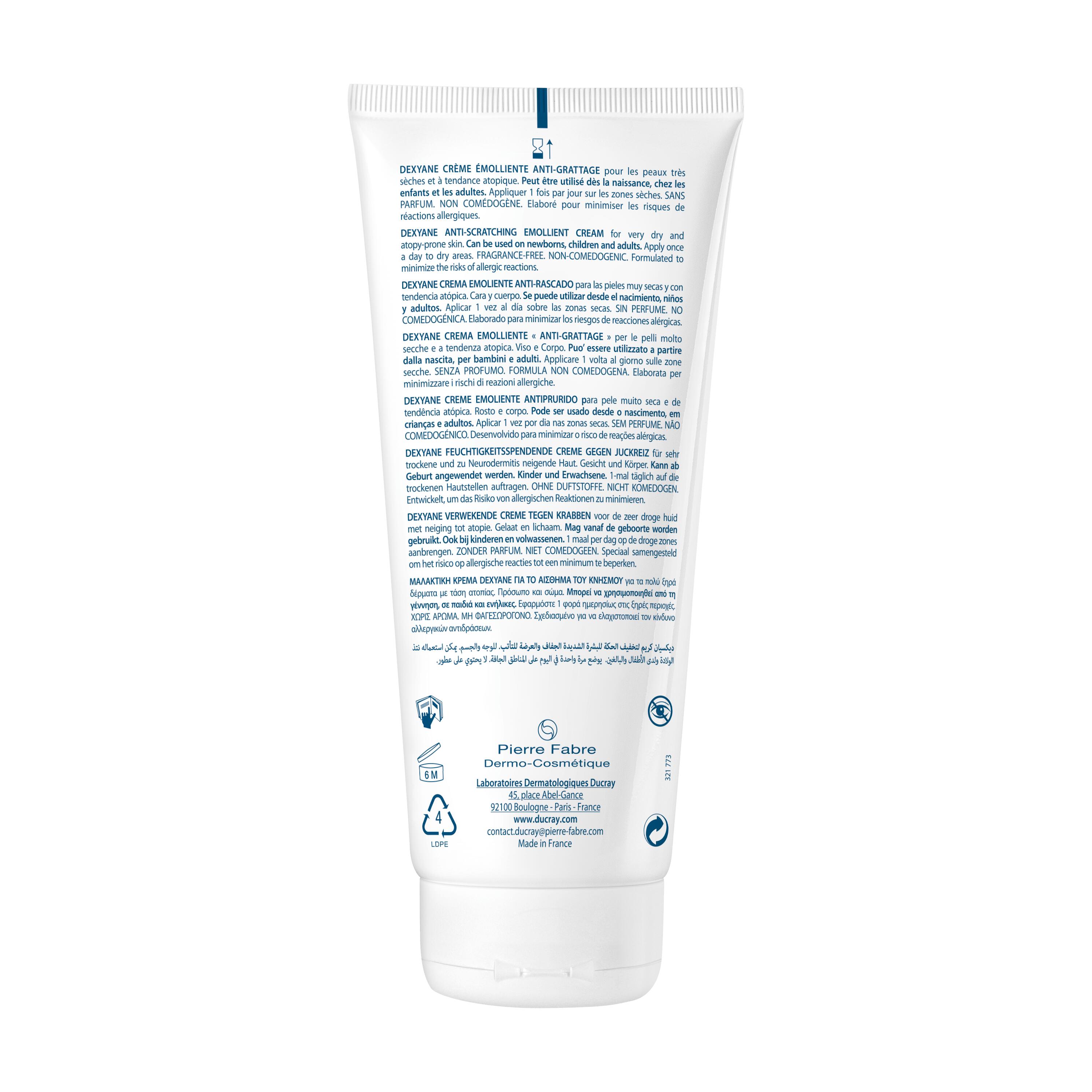 Ducray Dexyane - Crema Emolliente Anti-Grattage Viso E Corpo 200 ml