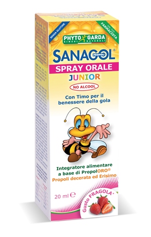 Sanagol Spray Orale Junior Integratore Gola Gusto Fragola 20 ml