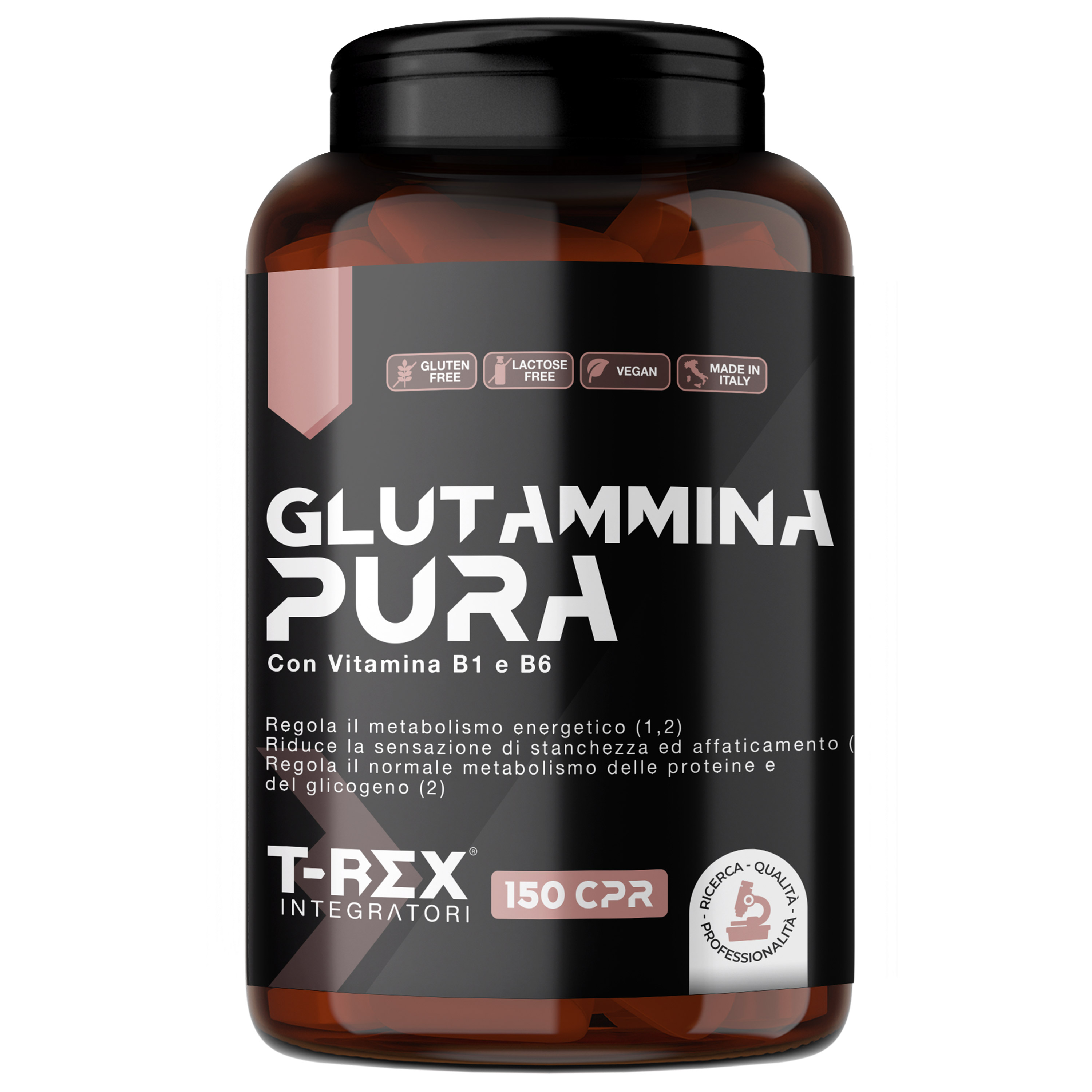 T-Rex Integratori Glutammina Pura 150 Compresse - Integratori Per Sportivi